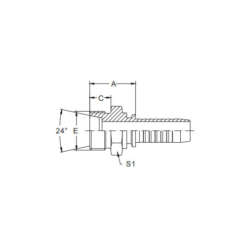 10411-Metric hona 24° Cone Seat L.T.