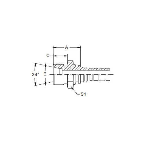 10513-Metric Hona 24° Cone Seat H.t. Interlock