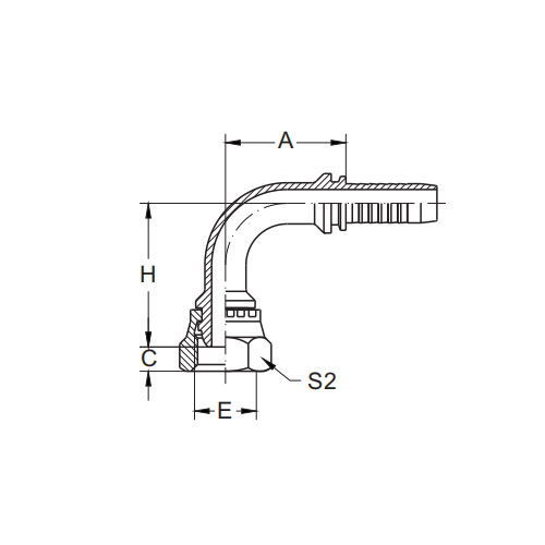 22191-90° BSP Multiseal hona