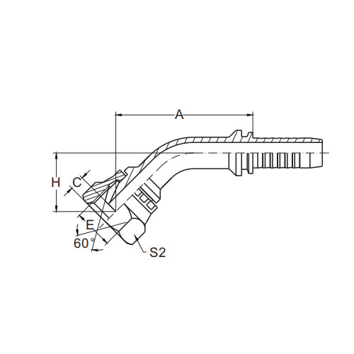 22641 45° BSP hona 60° kontätning