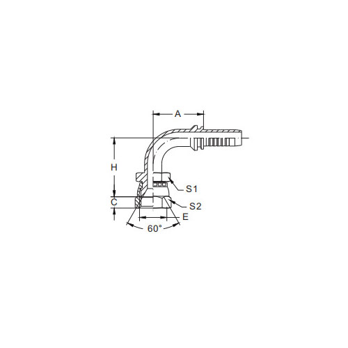 29691-90°Jis Gas Hona 60° Cone Seal