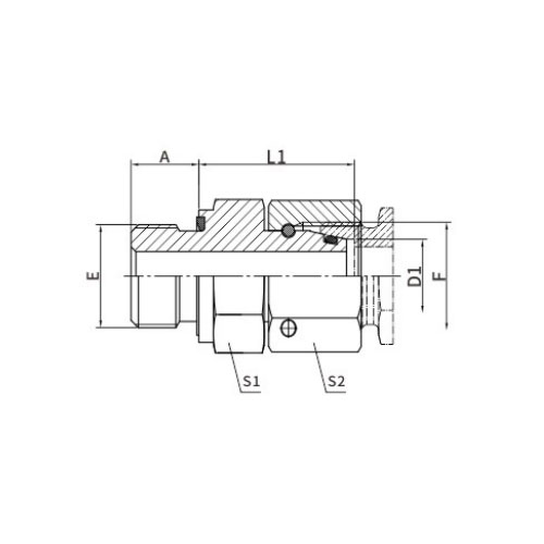 2BC-WD metrisk hona 24° L .T. /BSP Maledouble 60° Seat Bonded Seal