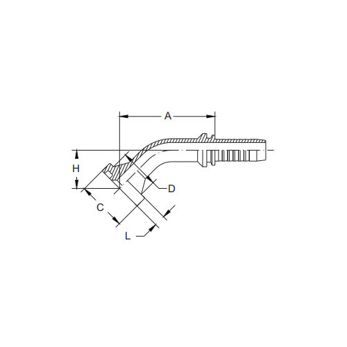 87341-45°SAE Fläns 3000PSI Cone 61