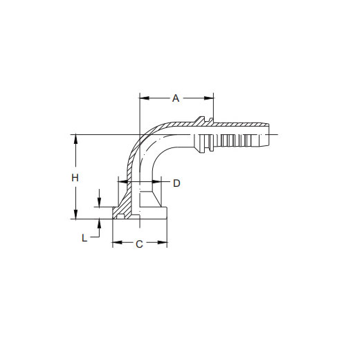 87391H-90°SAE Fläns 3000PSI Cone 61