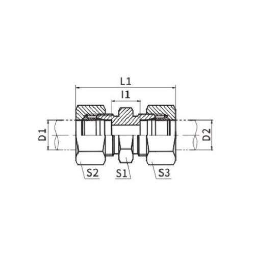 DIN 24° Cone Bite Typ raka adaptrar