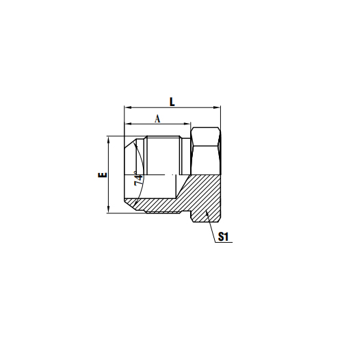 JIC hane 74° konplugg